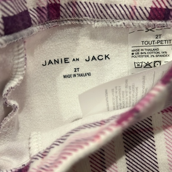 Gently worn Janie & Jack Girls 2T plaid legging - Picture 2 of 7